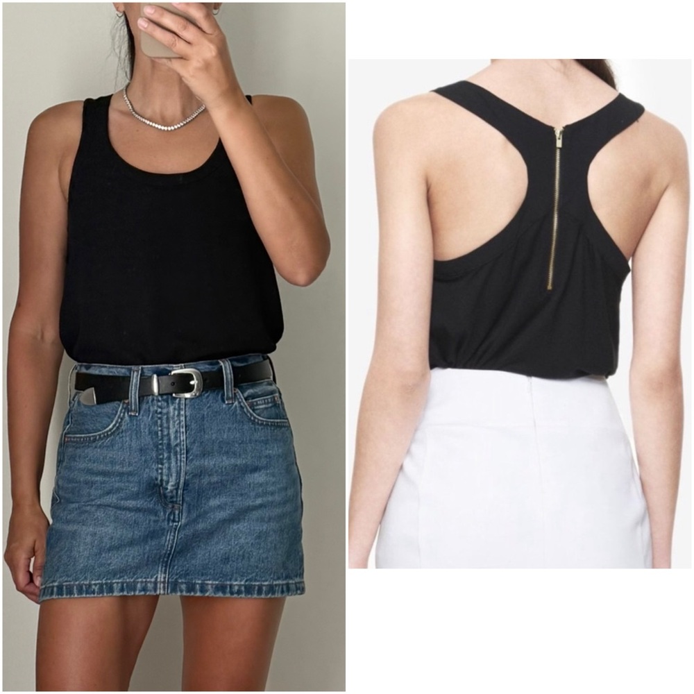 NEW - Express Black Back Zip Tank XS